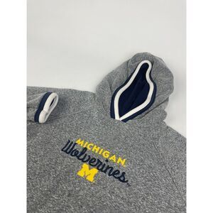 Michigan Wolverines Hoodie - Cozy Gray Embroidered "Wolverines" Large L Champion